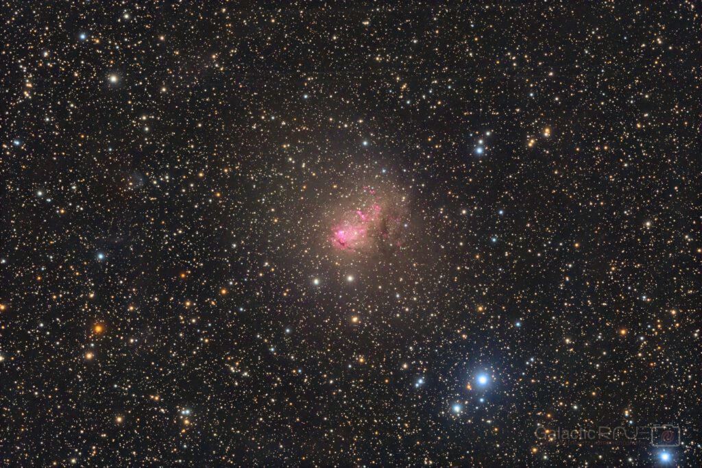 IC10 - an actively star forming irregular dwarf galaxy in Cassiopeia