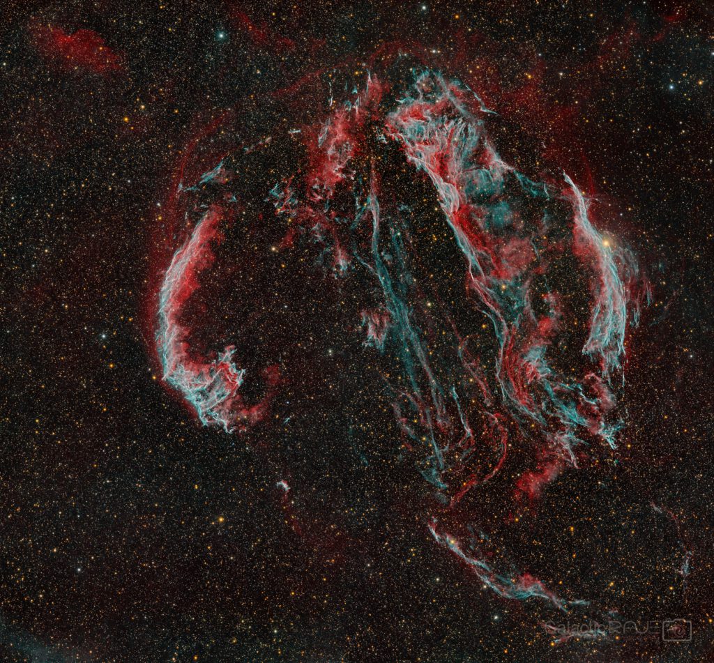 Veil nebula in HOO with Planck stars