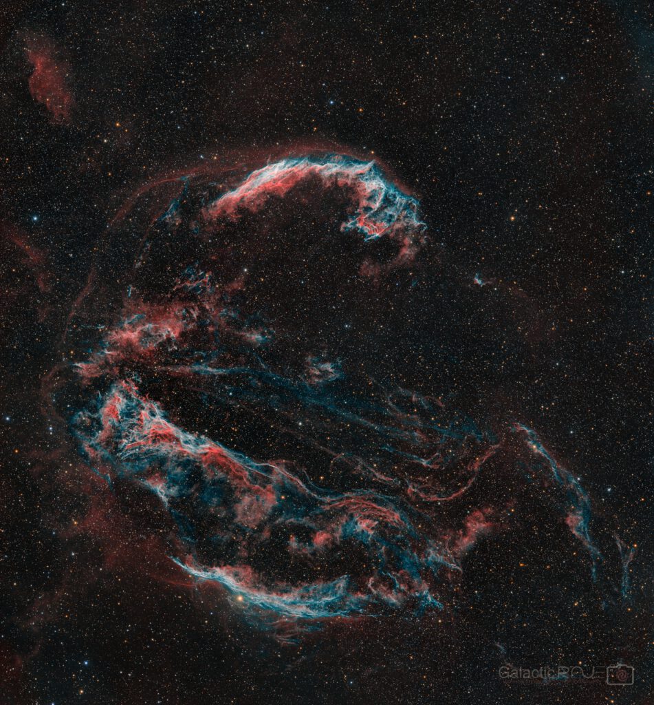 Veil nebula in HOO with Planck stars