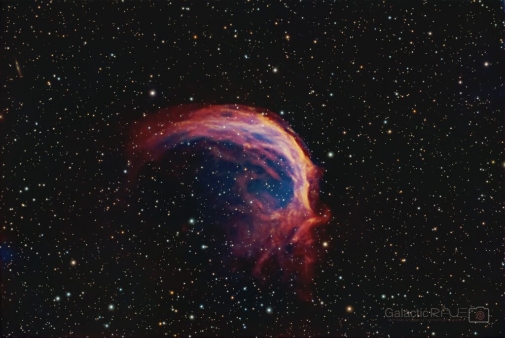 Shrimp nebula SH2-188 in SHO with RGB stars