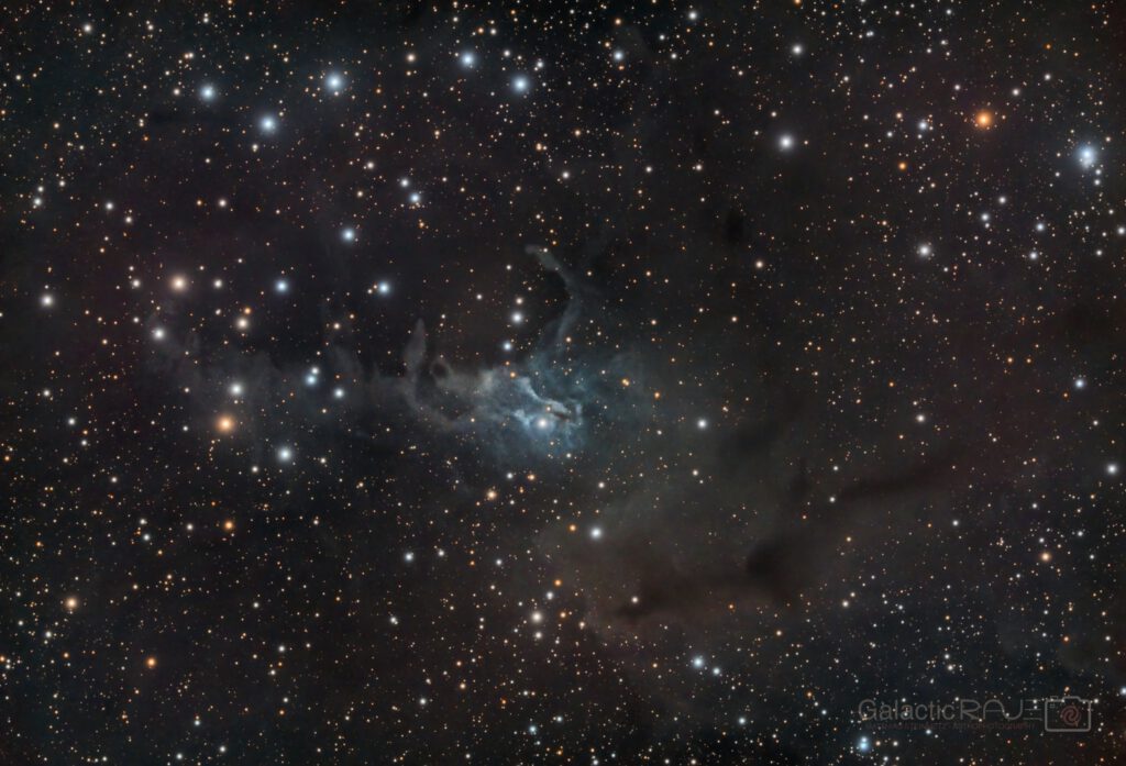 Open star cluster NGC225 (the sailboat) and dark nebula VDB4
