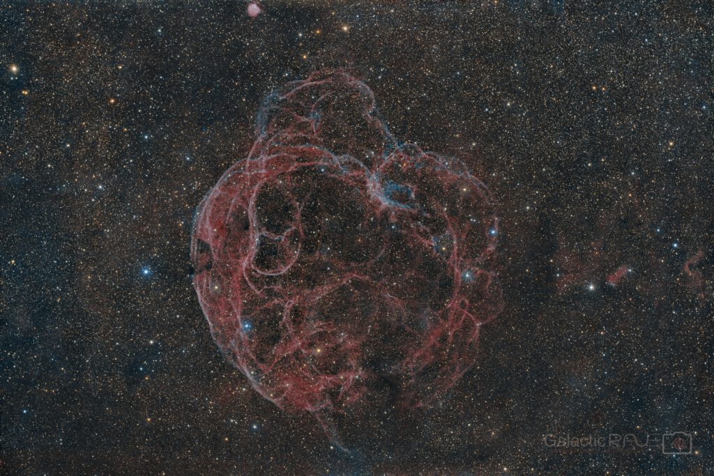 Sh2-240 - the Spaghetti nebula on HOO + RGB stars