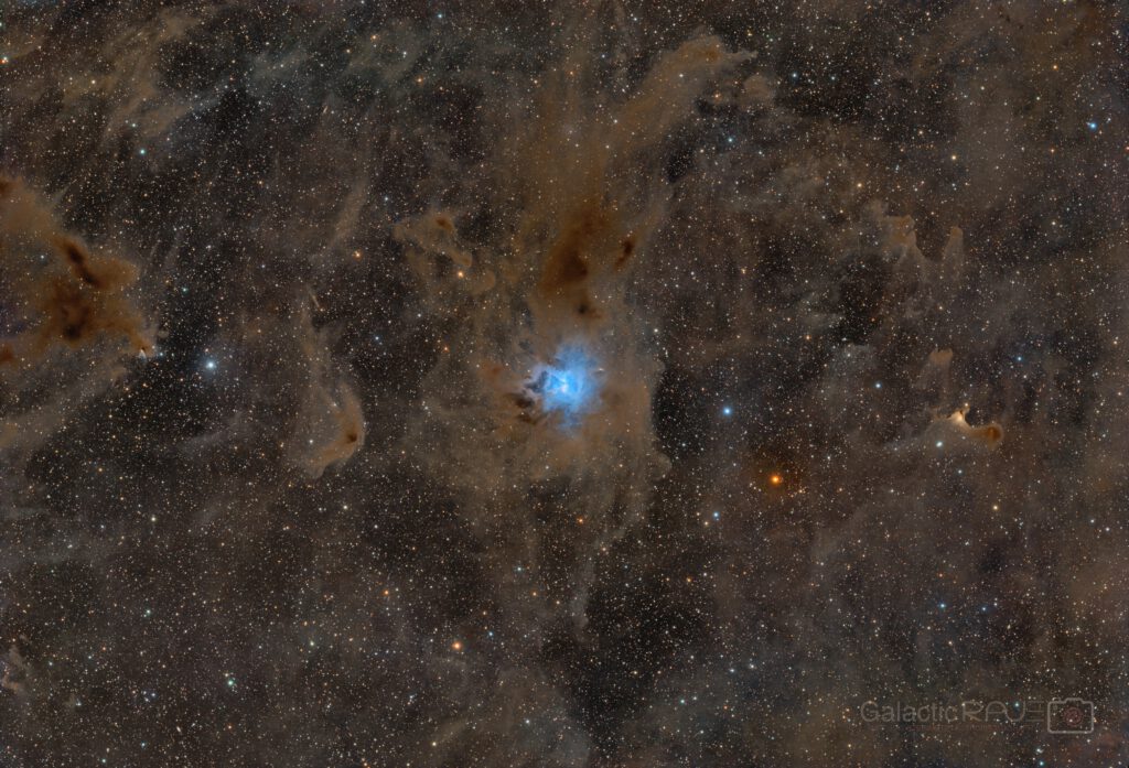 Wider field of NGC 7023, the Iris Nebula